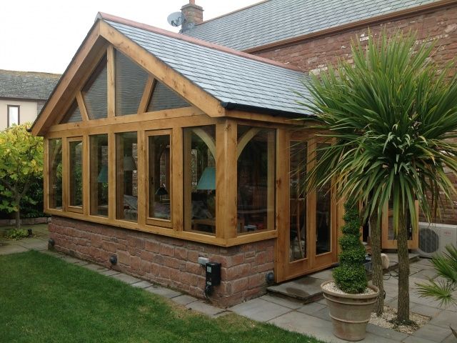 Garden room with hardwood finish