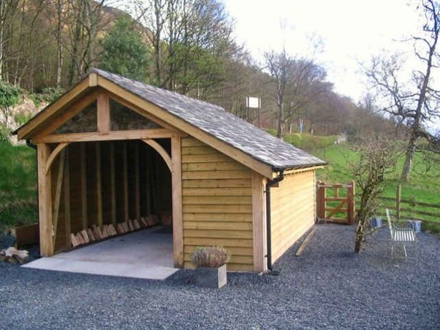 Classic wooden garage for vintage cars