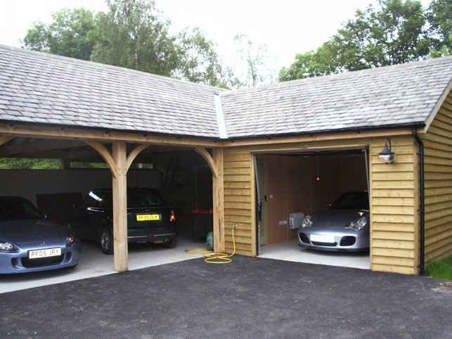 Luxury oak framed double garage