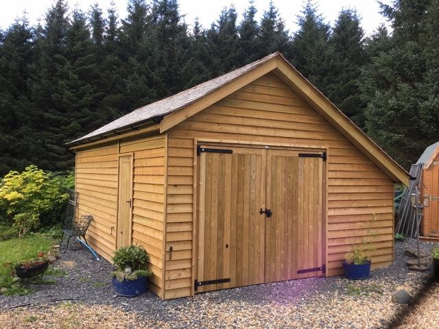 Oak framed single garage