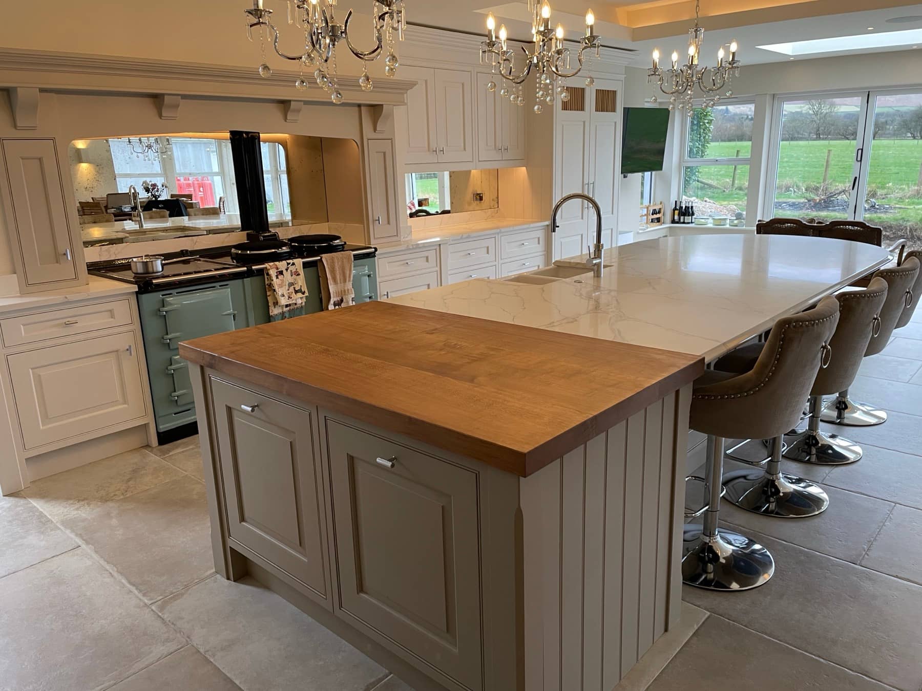 Kitchen with larder unit