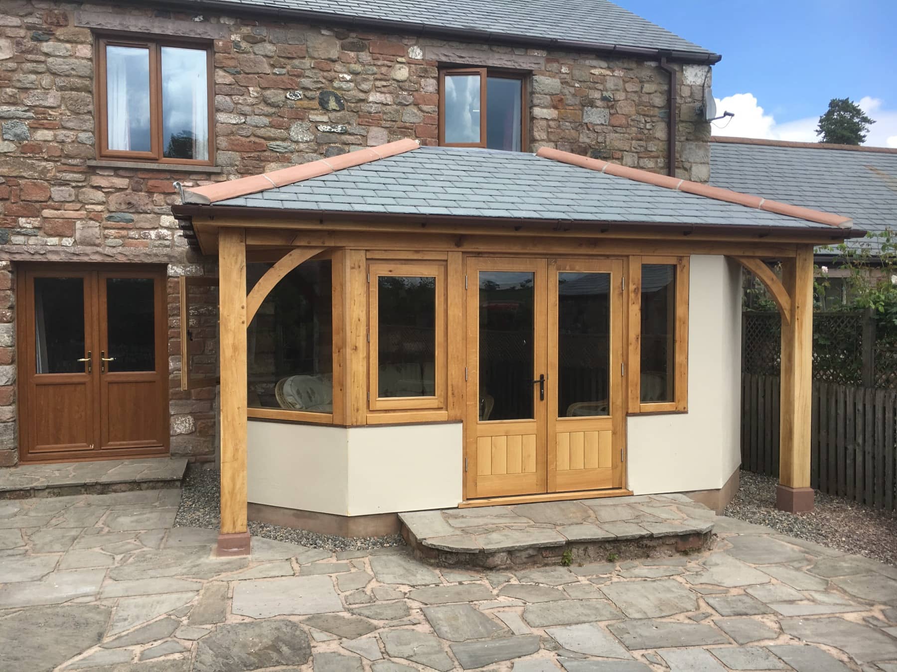 Handcrafted timber porch in Carlisle, Cumbria